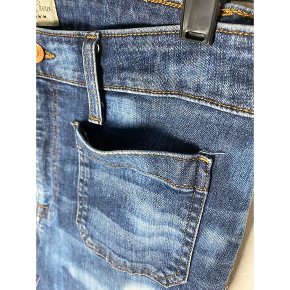J. Crew Denim Women's Curvy Full Length Demi Boot Jeans High Rise Patch Pockets - Picture 4 of 8